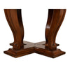 Sarreid, Ltd. round dining table expandable adjustable brown stained walnut finish traditional
