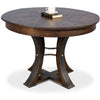 expandable round dining table arched legs hammered metal