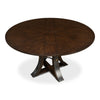 Unique round dark wood table with gold studs - Angle 4