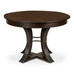 Unique round dark wood table with gold studs - Angle 4