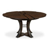 expandable round dining table arched legs hammered metal