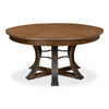 Large round medium wood table with metallic studs - Angle 1