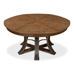 round dining table Jupe Light Mink transitional 6-legs