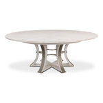 round dining table Jupe whitewash contemporary 6-legs