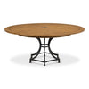 round wood dining table heather gray tan hammered metal expandable