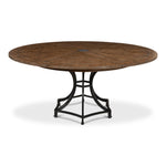 round Jupe dining table medium brown light mink finish contemporary transitional expandable