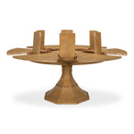round Jupe dining table medium brown heather grey finish contemporary transitional expandable