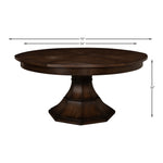 round Jupe dining table transitional medium brown finish expandable