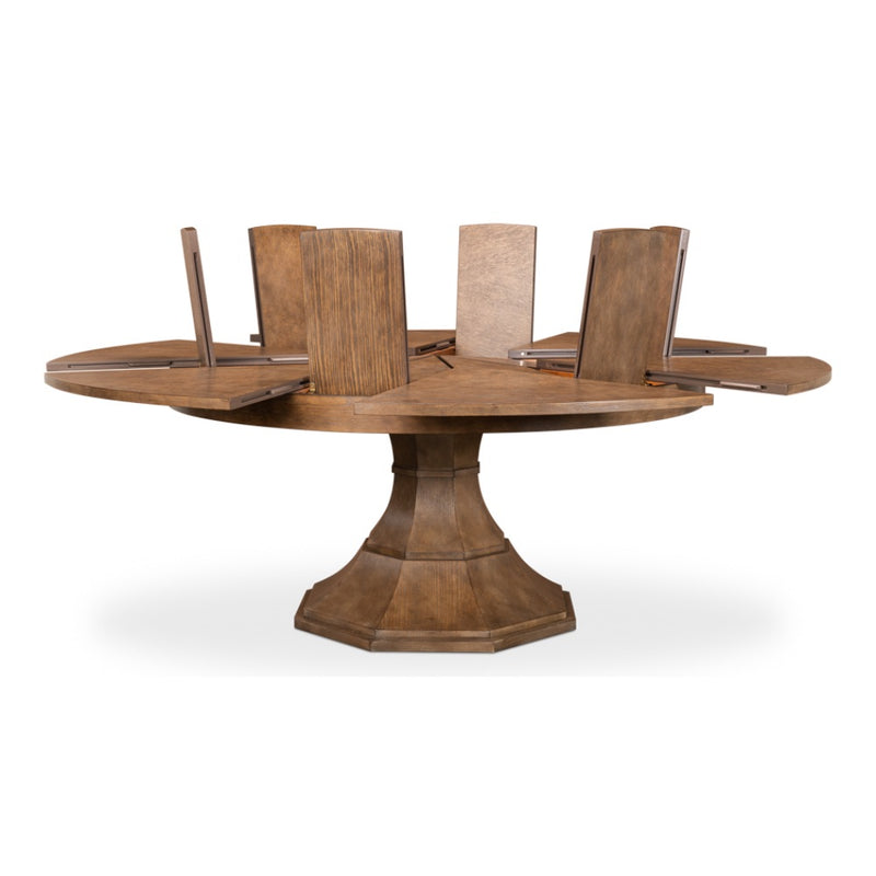 Giselle Jupe Dining Table Medium - Round Expandable Dining Table Dark