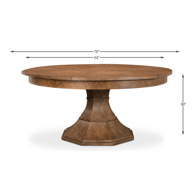 Giselle Jupe Dining Table Medium - Round Expandable Dining Table Dark