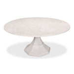 round Jupe dining table medium concave pedestal base whitewash