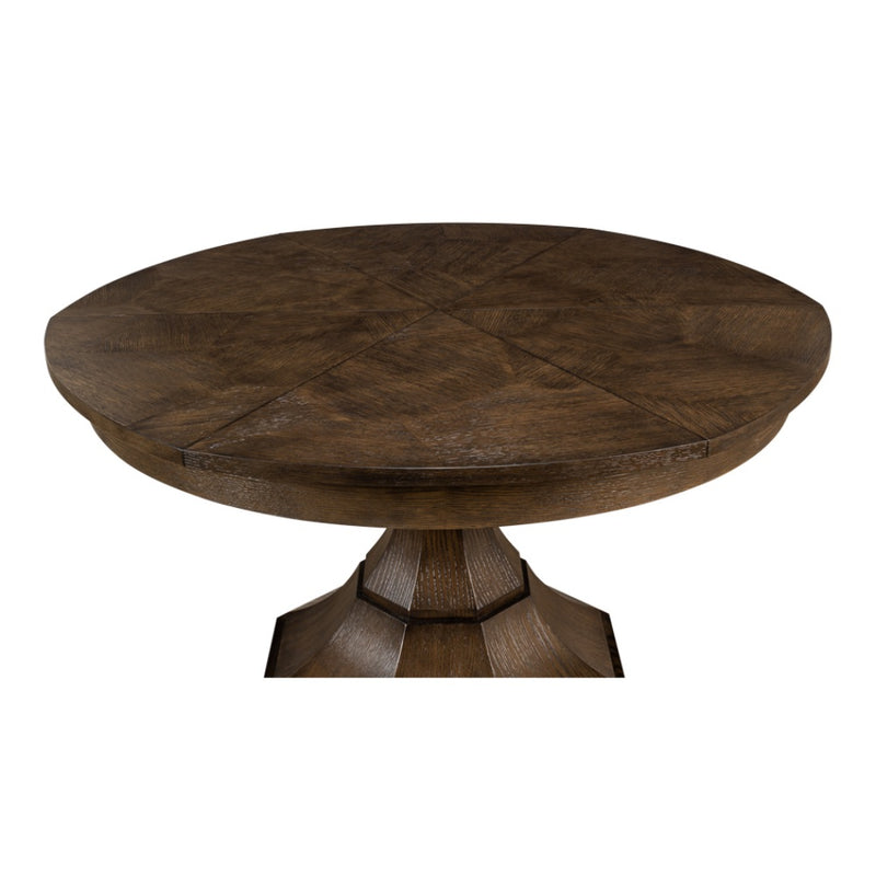 Jupe dining table octagon base artisan grey