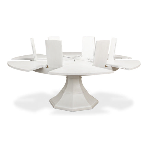 Jupe dining table working white finish octagon base large