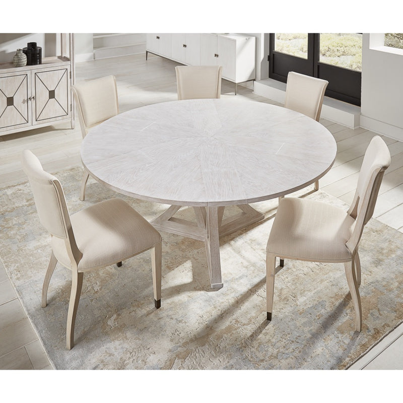 round expandable dining table whitewash medium