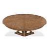 round expandable dining table light mink oak large