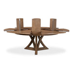 round expandable dining table light mink oak large