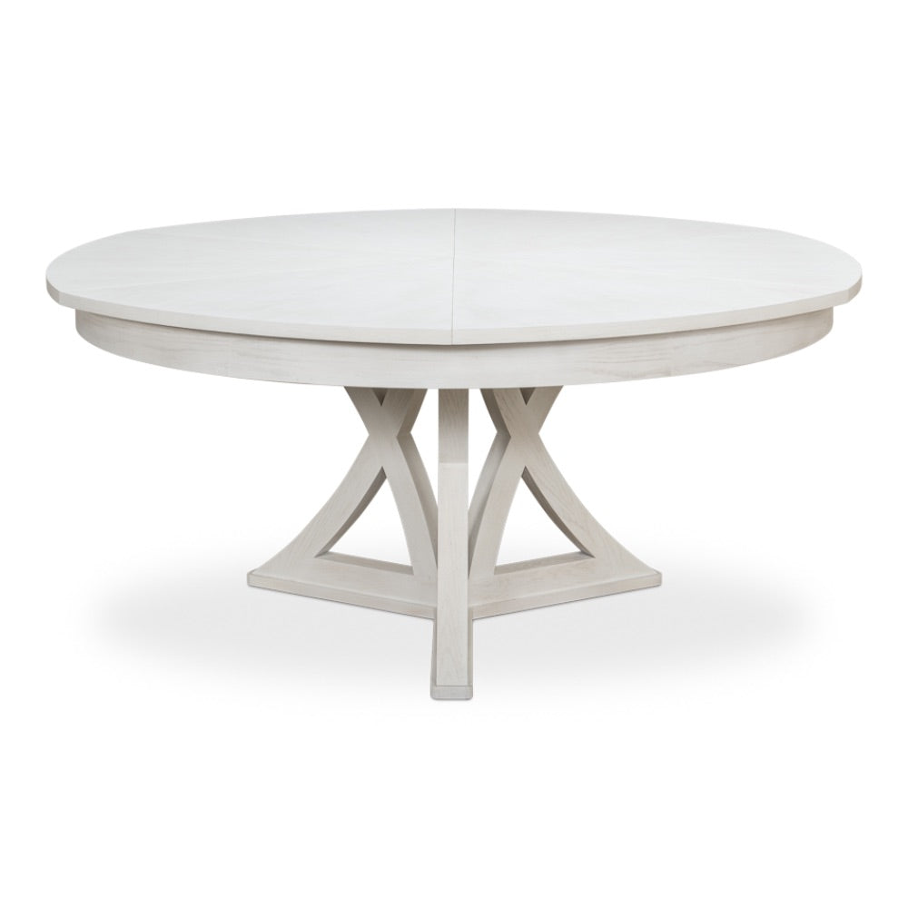 round expandable dining table working white oak large