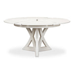 round expandable dining table working white small