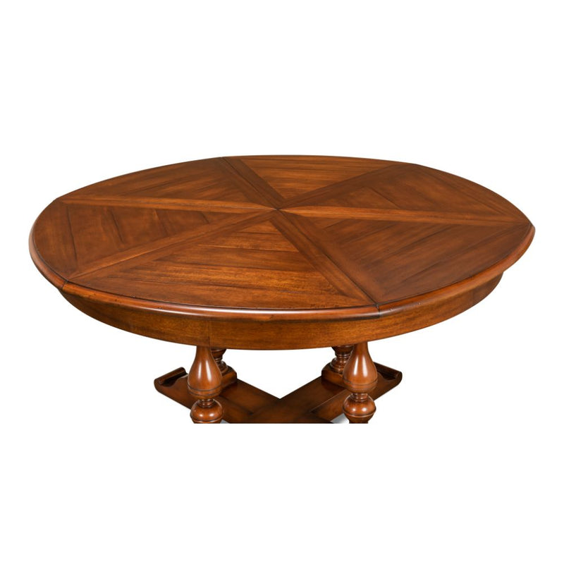 Traditional light wood jupe table
