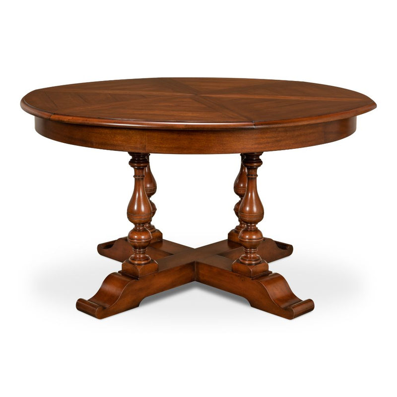 Traditional light wood jupe table