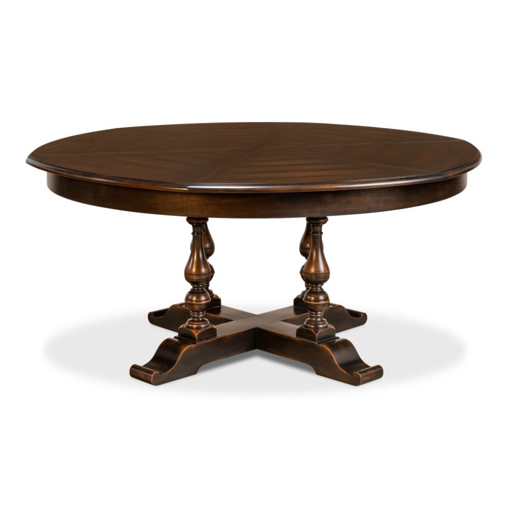 Traditional dark wood jupe table