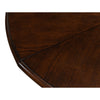 Sarreid, Ltd. round dining table oak wood dark stain expandable adjustable transitional hidden stored leaves
