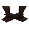 Sarreid, Ltd. round dining table oak wood dark stain expandable adjustable transitional hidden stored leaves