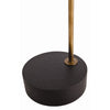 floor lamp iron black antique brass off-white linen shade contemporary
