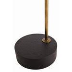floor lamp iron black antique brass off-white linen shade contemporary