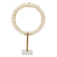 set of 2 cream ring sculptures