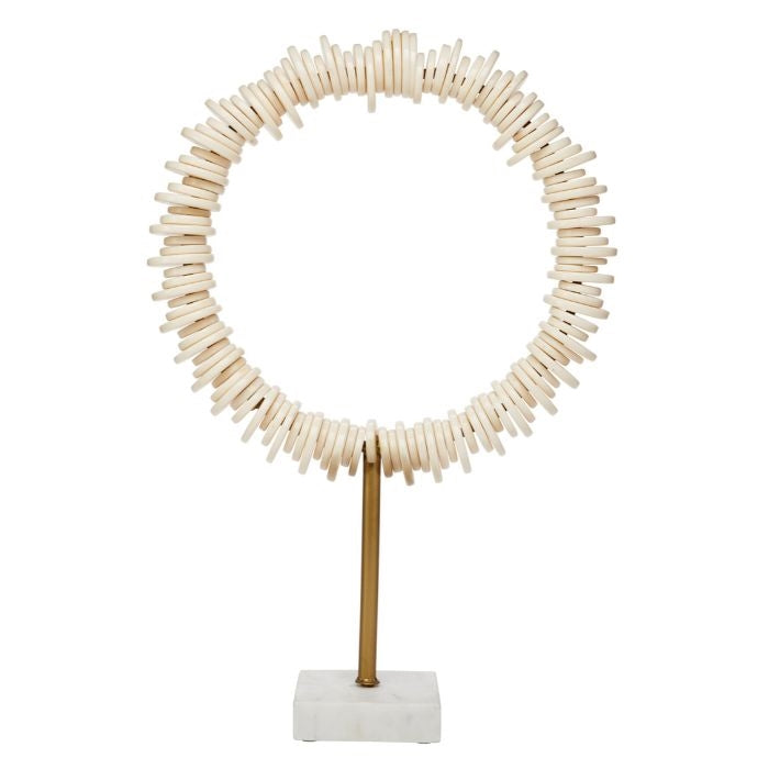 set of 2 cream ring sculptures