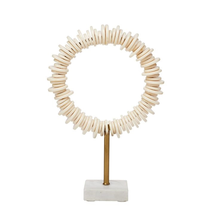 set of 2 cream ring sculptures