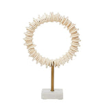 set of 2 cream ring sculptures
