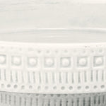white accent bowl round carved geometric patterns pedestal ceramic