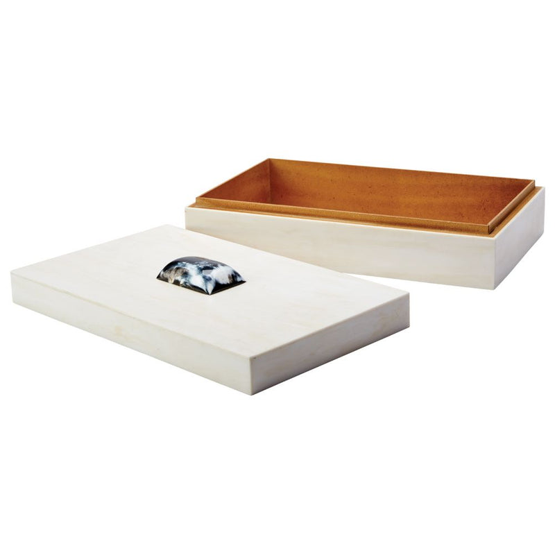 cream resin faux horn decorative box 