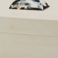 cream resin faux horn decorative box 