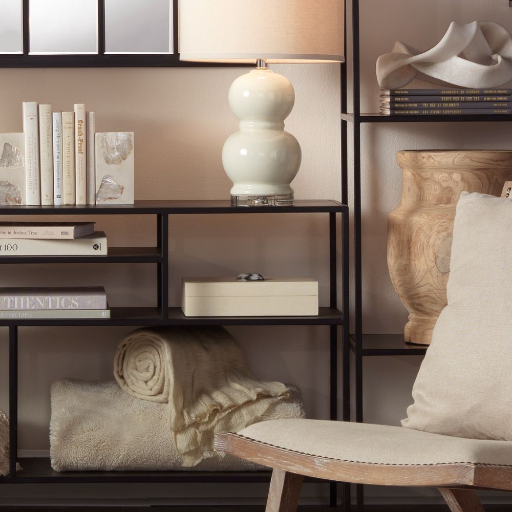 cream resin faux horn decorative box 