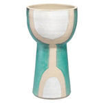 aqua ceramic goblet vase