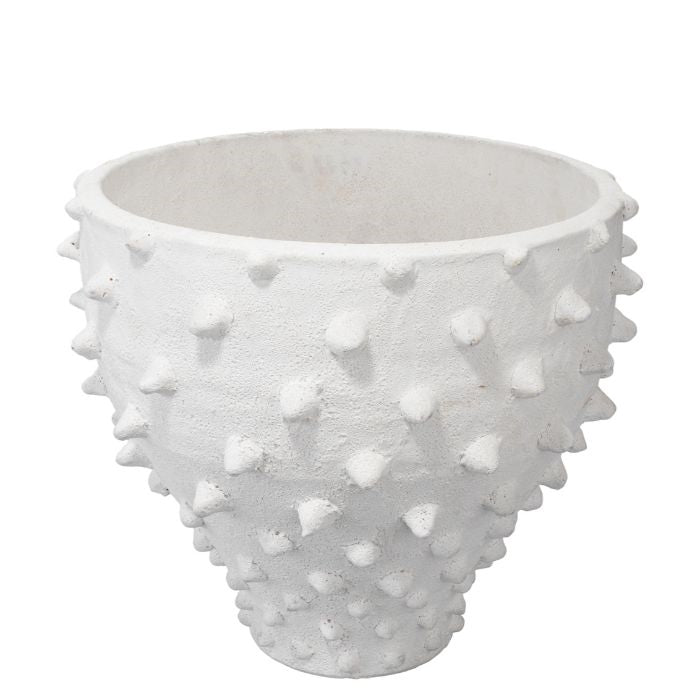ceramic white spike vase textured decor