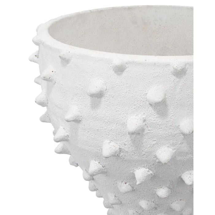ceramic white spike vase textured decor