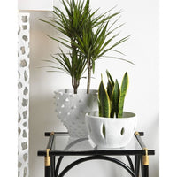 ceramic white spike vase textured decor