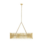 contemporary oval chandelier gold leaf