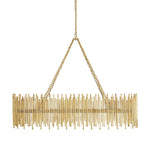 contemporary oval chandelier gold leaf