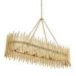 contemporary oval chandelier gold leaf