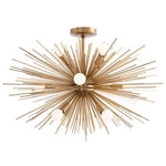 large contemporary brass starburst chandelier