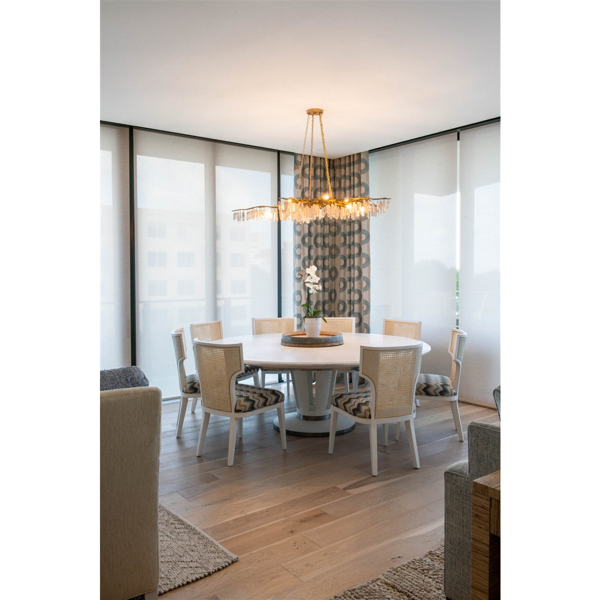 gold iron hanging crystal chandelier modern
