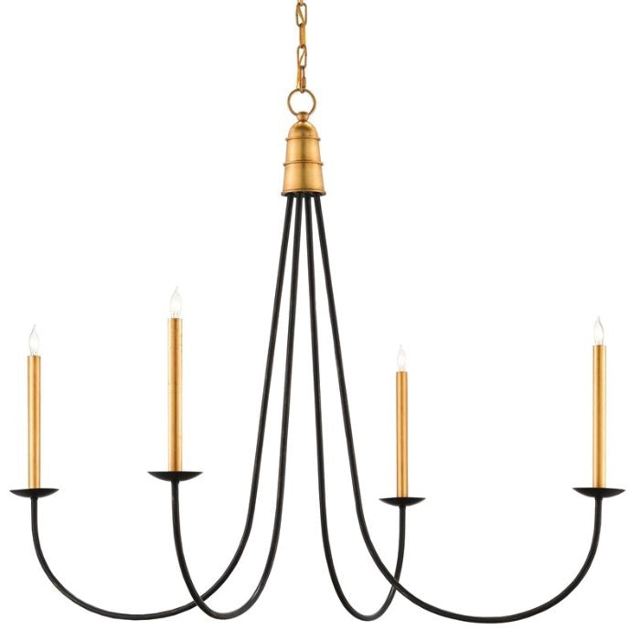 traditional black metal classic silhouette 4 light chandelier