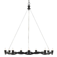 black wrought iron aircraft cable 9 light chandelier