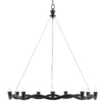 black wrought iron aircraft cable 9 light chandelier