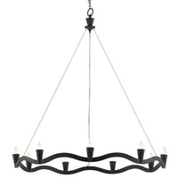 black wrought iron aircraft cable 9 light chandelier